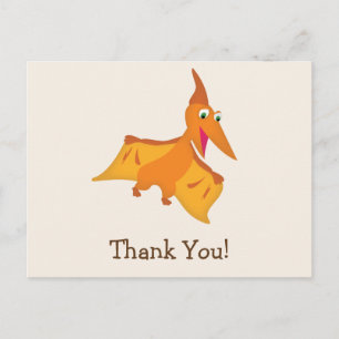 Carte Postale Merci de dinosaure de Ptérodactyle orange