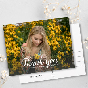 Carte Postale Merci de diplôme Un grand script photo chic