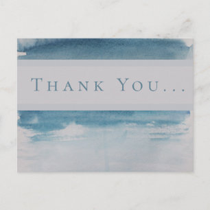 Carte Postale Merci de Faire-part de mariage d'aquarelles bleu