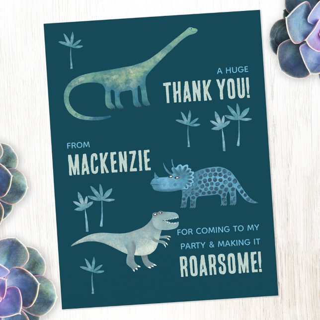 Carte Postale Merci de fête d'anniversaire de Dinosaur (Créateur téléchargé)