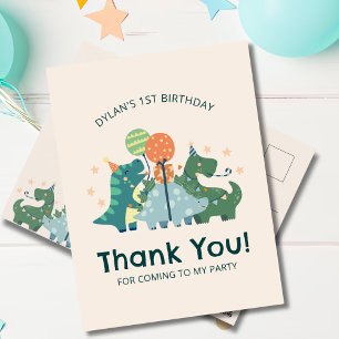 Carte Postale Merci de fête d'anniversaire des mignons dinosaure