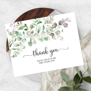Carte Postale Merci de Fête des mariées Eucalyptus vert