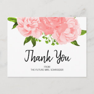 Carte postale Merci de Fête des mariées Florale Aq