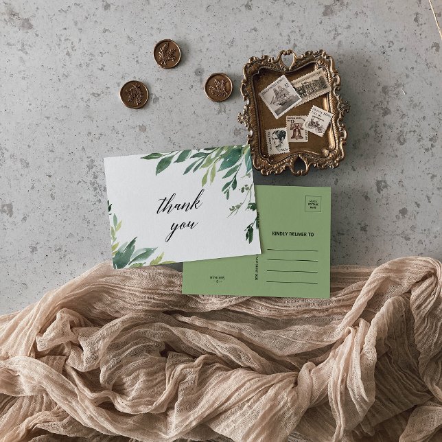 Carte Postale Merci de feuillage végétal moderne (Créateur téléchargé)