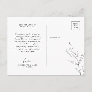 Carte postale Merci de feuille de feutre d'art de 