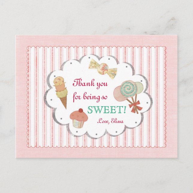 Carte postale Merci de friandises (Devant)