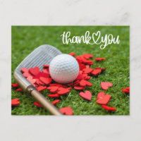 Merci de golf avec amour coeur rouge sur golfeur v