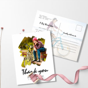 Carte Postale Merci de graduation avec pinceau personnalisé 2 ph