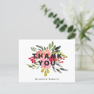 Carte postale Merci de graduation florale lunaire