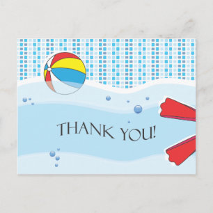 Carte postale Merci de la fête de la piscine - Gar
