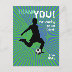 Carte postale Merci de la fête de soccer