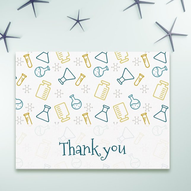 Carte Postale Merci de l'équipement de laboratoire scientifique (Scientific thank you postcard for businesses)