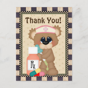 Carte postale Merci de l'ours infirmière