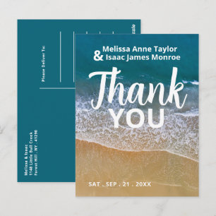 Carte Postale Merci de mariage Blue Sea Beach