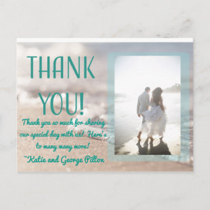 Carte postale Merci de mariage classique à la plag