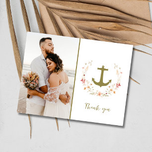 Carte Postale Merci de mariage de la plage photo nautique