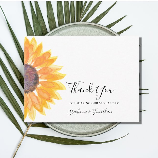 Carte Postale Merci de Mariage de tournesol russe moderne (Créateur téléchargé)