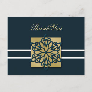 Carte Postale Merci de mariage d'hiver bleu