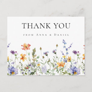 Carte postale Merci de mariage fleur sauvage Garde