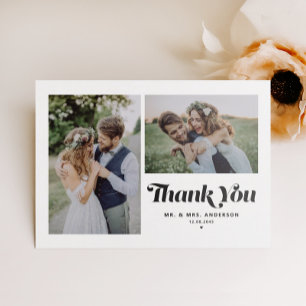 Carte Postale Merci de Mariage photo Black Retro Deux