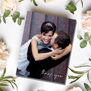 Carte Postale Merci de Mariage photo minimaliste de script