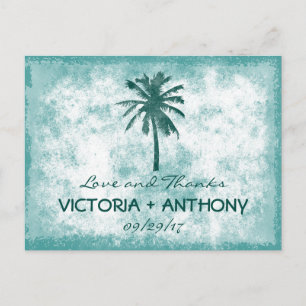 Carte Postale Merci de mariage tropical Palm Tree Beach