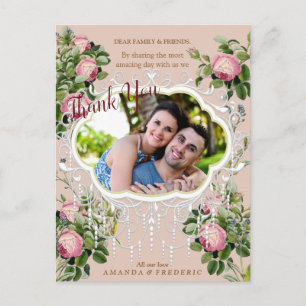 Carte Postale Merci de mariage victorien Bush Garden