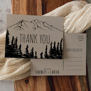 Carte Postale Merci de montagne rustique Woodsy