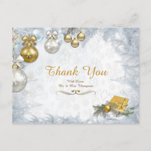 Carte postale Merci de Noël blanc
