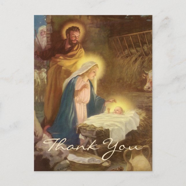 Carte Postale Merci de Noël vintage (Devant)