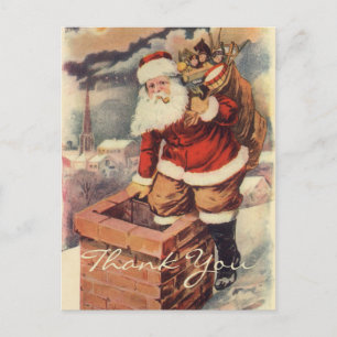 Carte Postale Merci de Noël vintage
