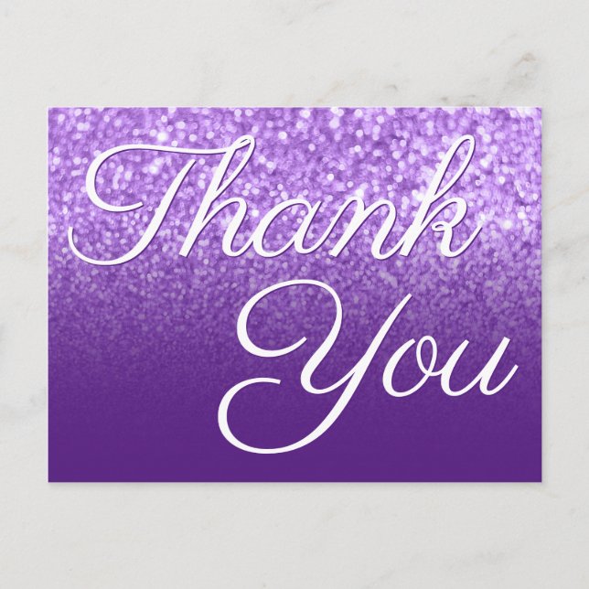 Carte Postale Merci de Parties scintillant Royal Purple Ombre Bo (Devant)