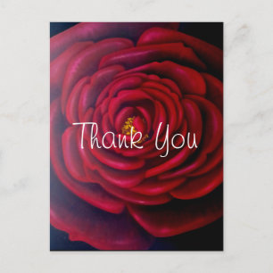 Carte Postale Merci de peinture à l'huile de rose rouge