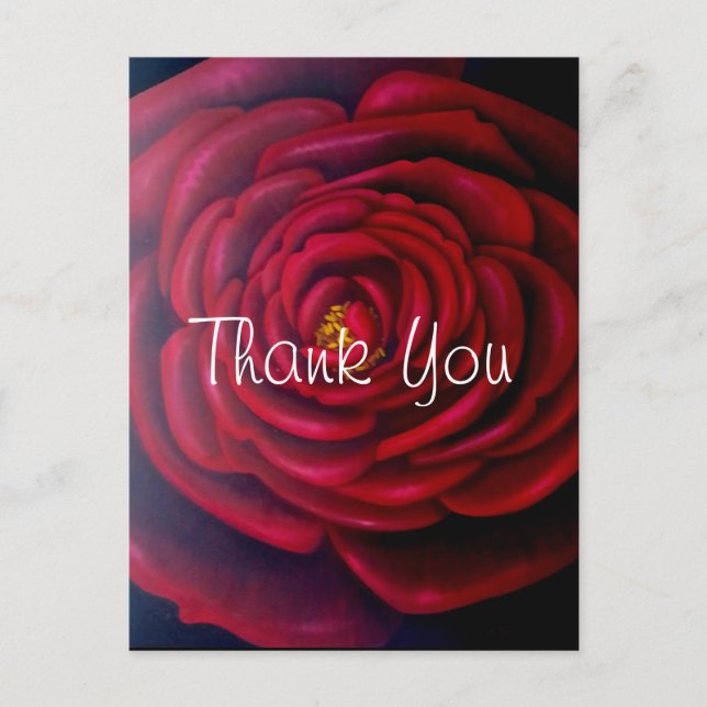 Carte Postale Merci de peinture à l'huile de rose rouge (Devant)