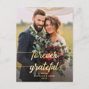 Carte Postale Merci de photo pour toujours Grateful Gold Mariage