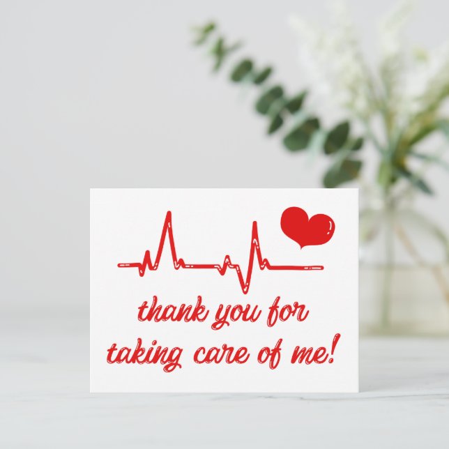 Carte Postale Merci de prendre soin de moi  Merci médical (Debout devant)