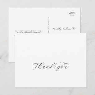 Carte postale Merci de script élégant