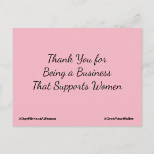 Carte Postale Merci de soutenir les femmes dans votre entreprise