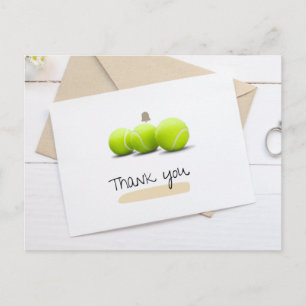 Carte Postale Merci de tennis avec tennis en blanc