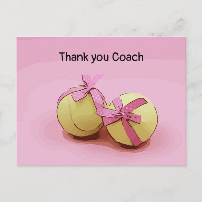 Carte Postale Merci de tennis entraîneur ballon de tennis ruban  (Devant)