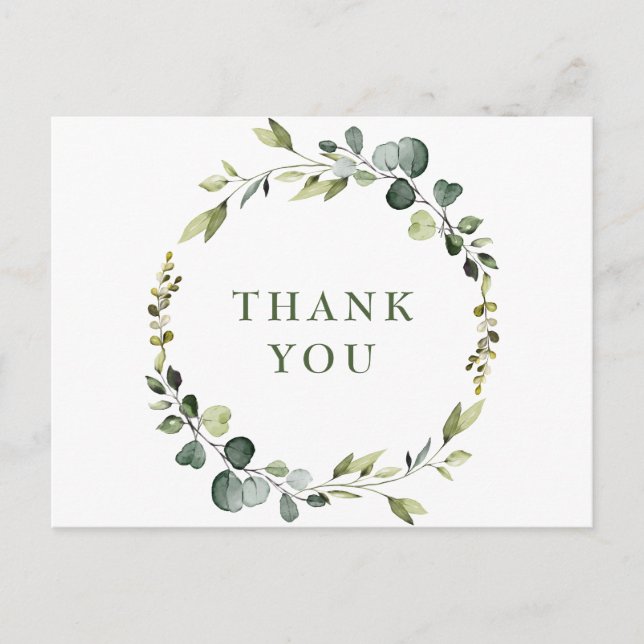 Carte Postale Merci de trame de courroie Eucalyptus moderne Boho (Devant)