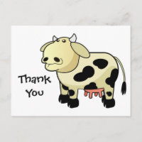 Carte postale Merci de vache laitière