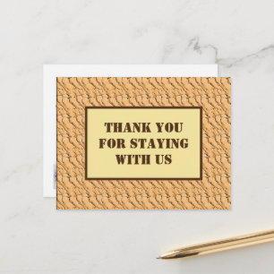 Carte Postale Merci de Votre Séjour avec Nous Motif Brun Clair