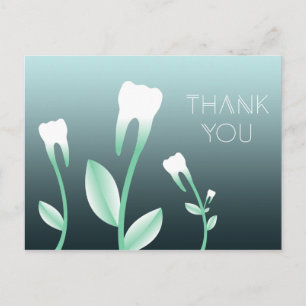 Carte Postale MERCI dents fleuries
