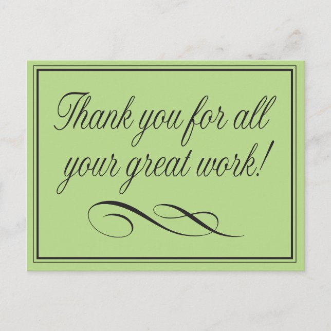 Carte Postale Merci des employés pour un excellent travail (Devant)