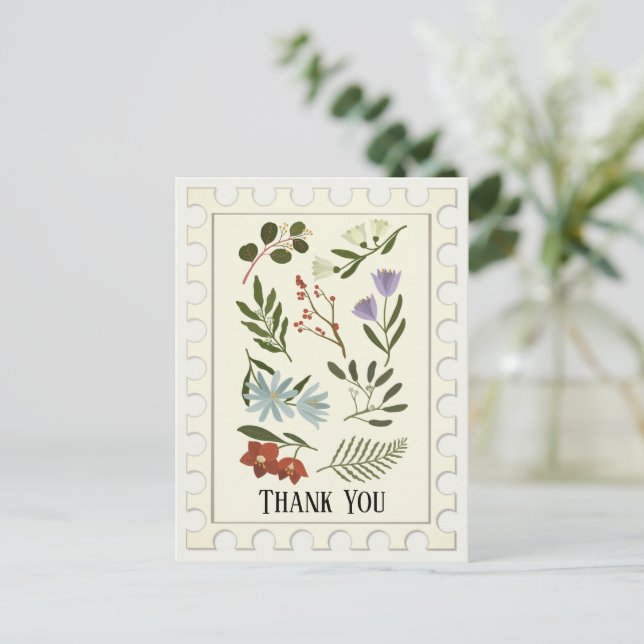 Carte postale Merci des produits botaniques d'hive (Debout devant)