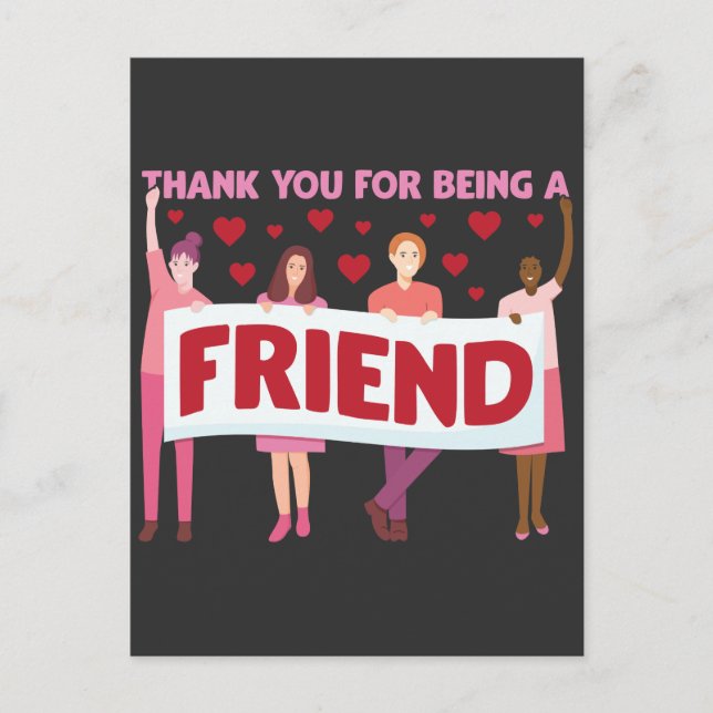 Carte Postale Merci D'Être Un Ami Positif Amitié D'Esprit (Devant)