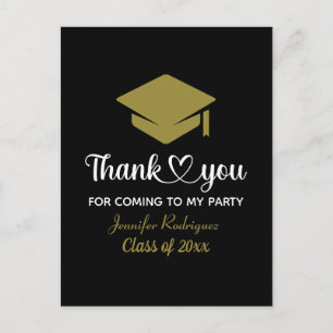 Carte Postale Merci d'être venu à ma fête de remise des diplômes