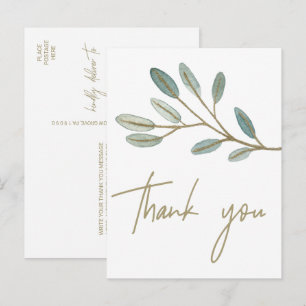 Carte Postale Merci d'eucalyptus veiné en or