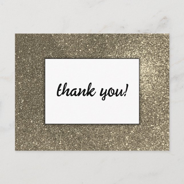 Carte Postale Merci d'événement Elegant Gold Parties scintillant (Devant)